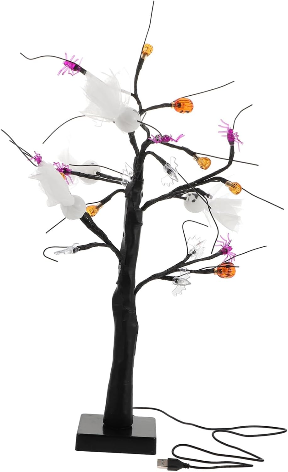 Led Halloween Decor Pumpkin Spider Lantern Night Light Dual-use Tabletop Glow Tree for Home Bar Party Scene