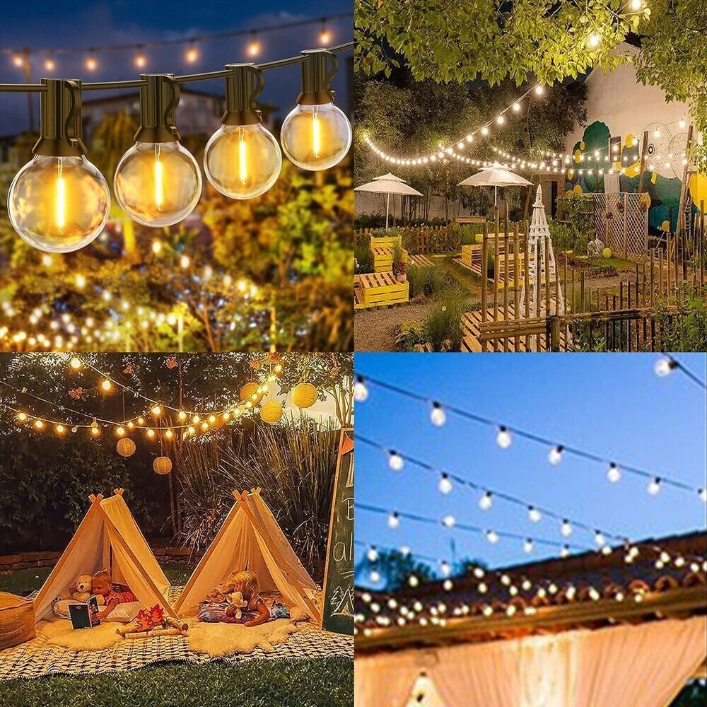 48FT Festoon Outdoor String LED Light Mains Powered 1W Bulbs(50Pcs)Garden Light