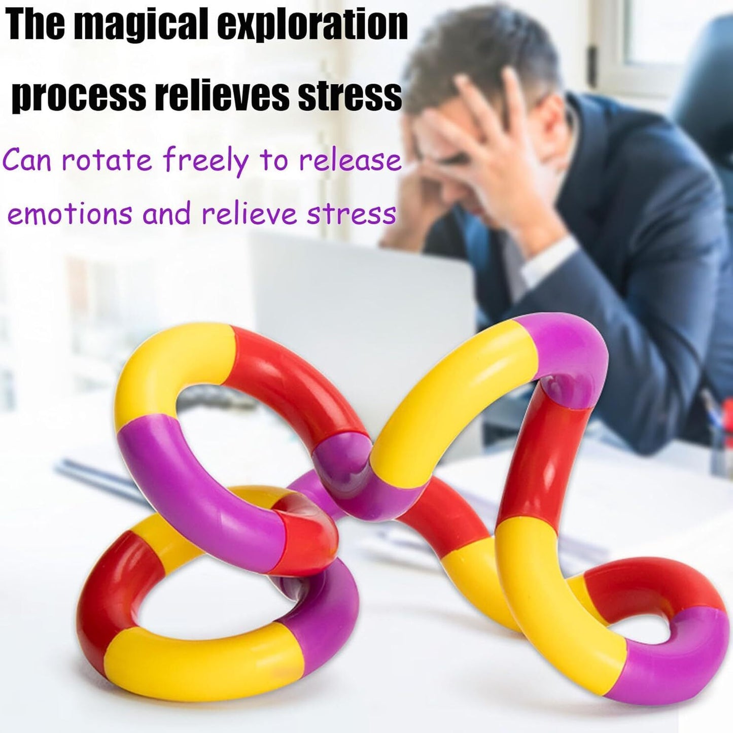 8 Pcs Tangle Fidget Toy Relax Anxiety Stress Twist Fiddle ADHD Sensory Aid Kids