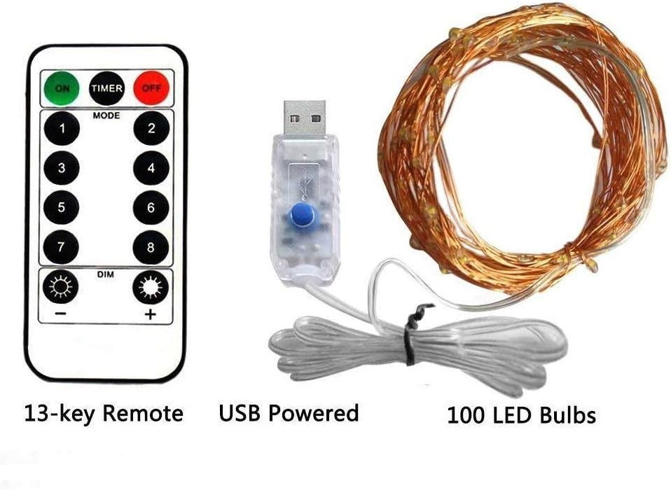 USB Plug In 100 LED 8 Modes Fairy String Lights DIY Micro Copper Wire Decor UK