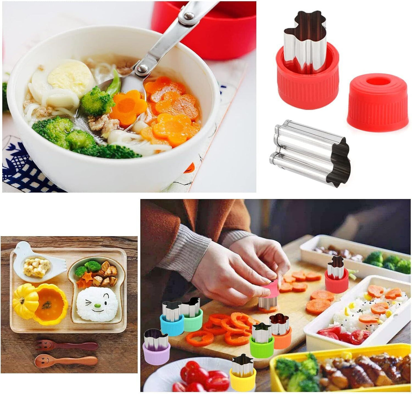 Sandwich Cookie Cutters&Sealer, DIY Cake Decors Molds Fruit Cutters with Fork
