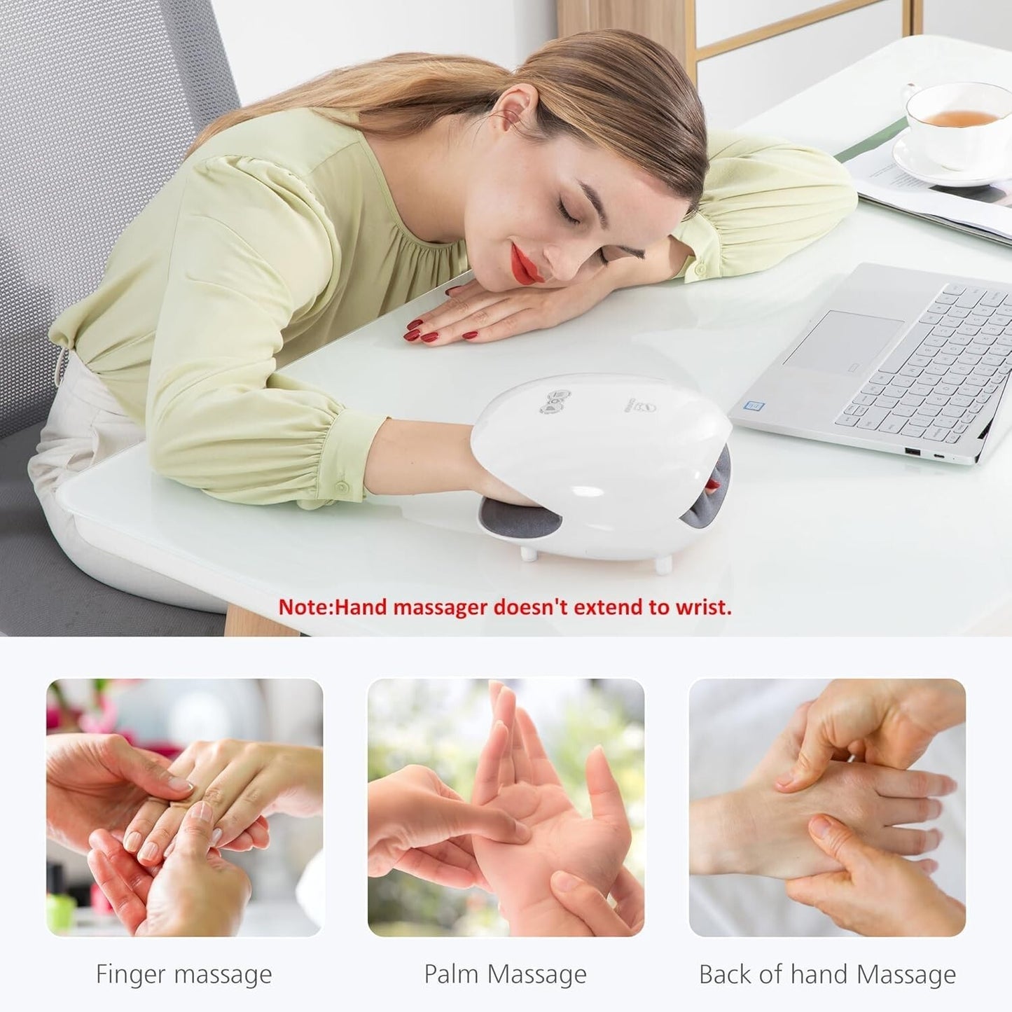 Comfier Wireless Hand Massager with Heat -3 Levels Compression & Heating,Recharg