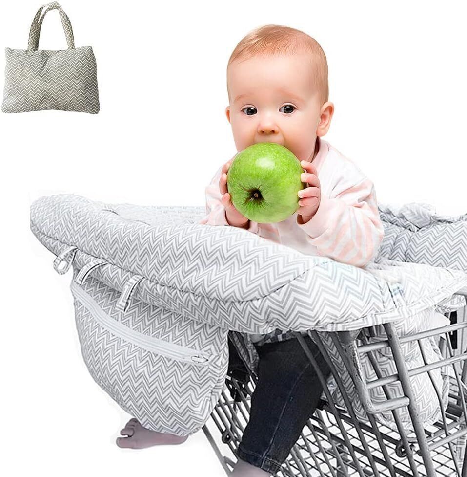 2 In 1 Baby Shopping Cart And High Chair Fit Ultra Plush 100 Cotton,120x70cm