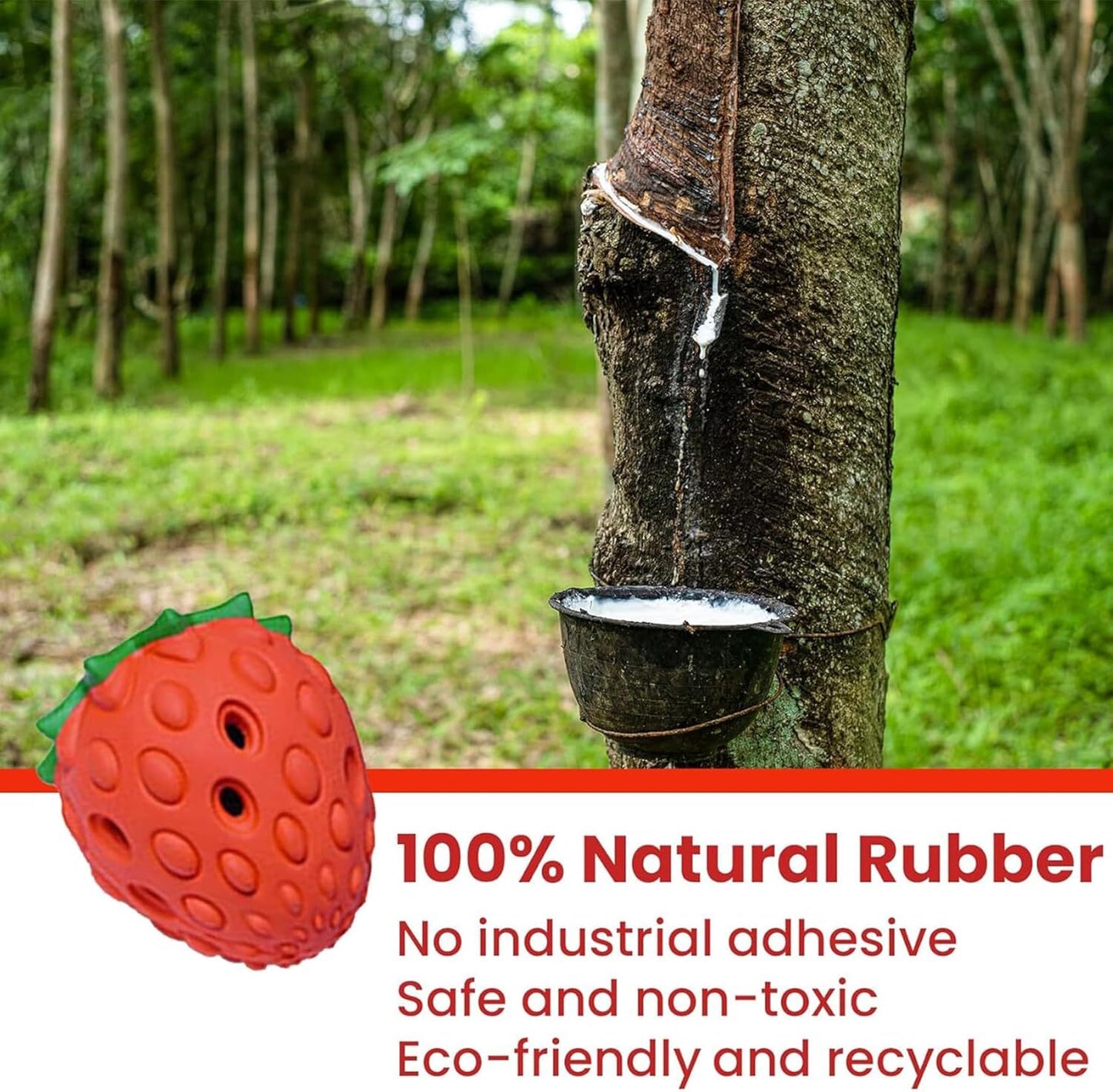 Strawberry Flavor Chew Toy for Aggressive Chewers, Dog Toothbrush Toy