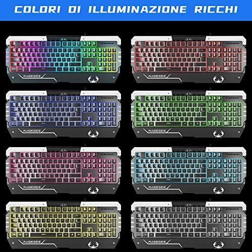 Gaming Keyboard +Mouse IT Layout RGB Keyboard with Backlight for PC Mac Laptop