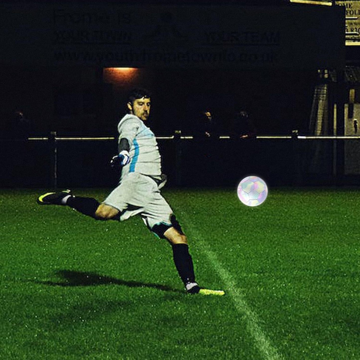 Reflective Football Night Glow Footballs Glow in the Dark Soccer Ball Size 5 UK