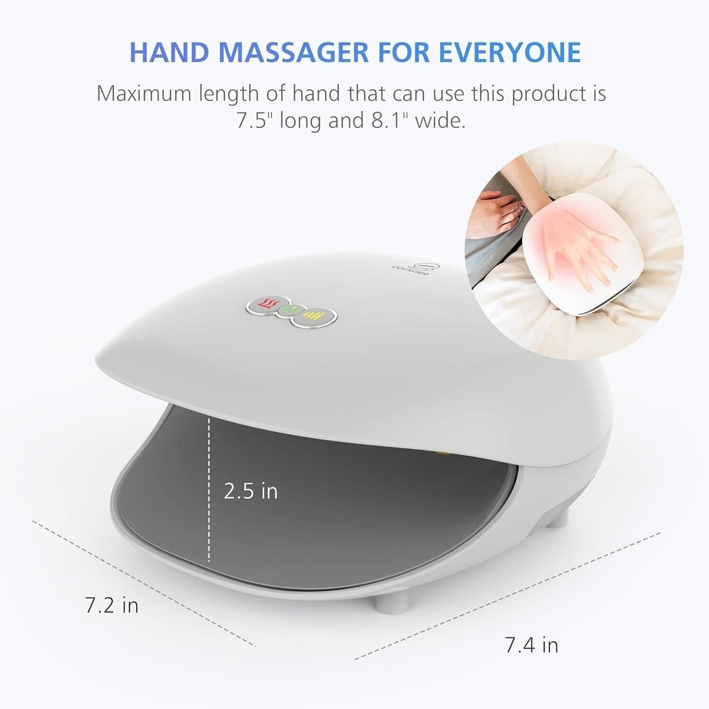 Comfier Wireless Hand Massager with Heat -3 Levels Compression & Heating,Recharg