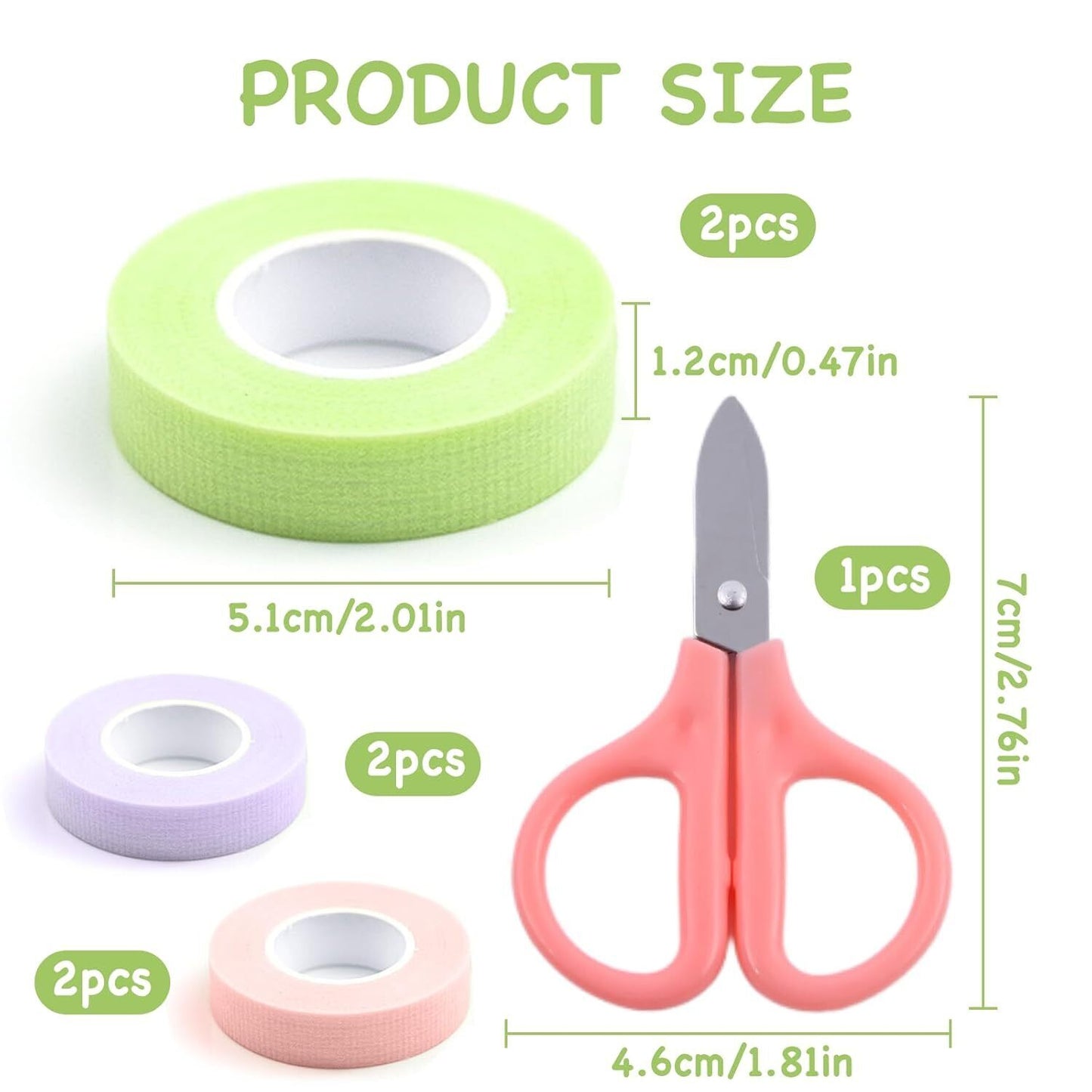 6 Rolls Lash Tape Set,Micropore Eyeliner Makeup Tape,Fabric Eye Make Up Tape