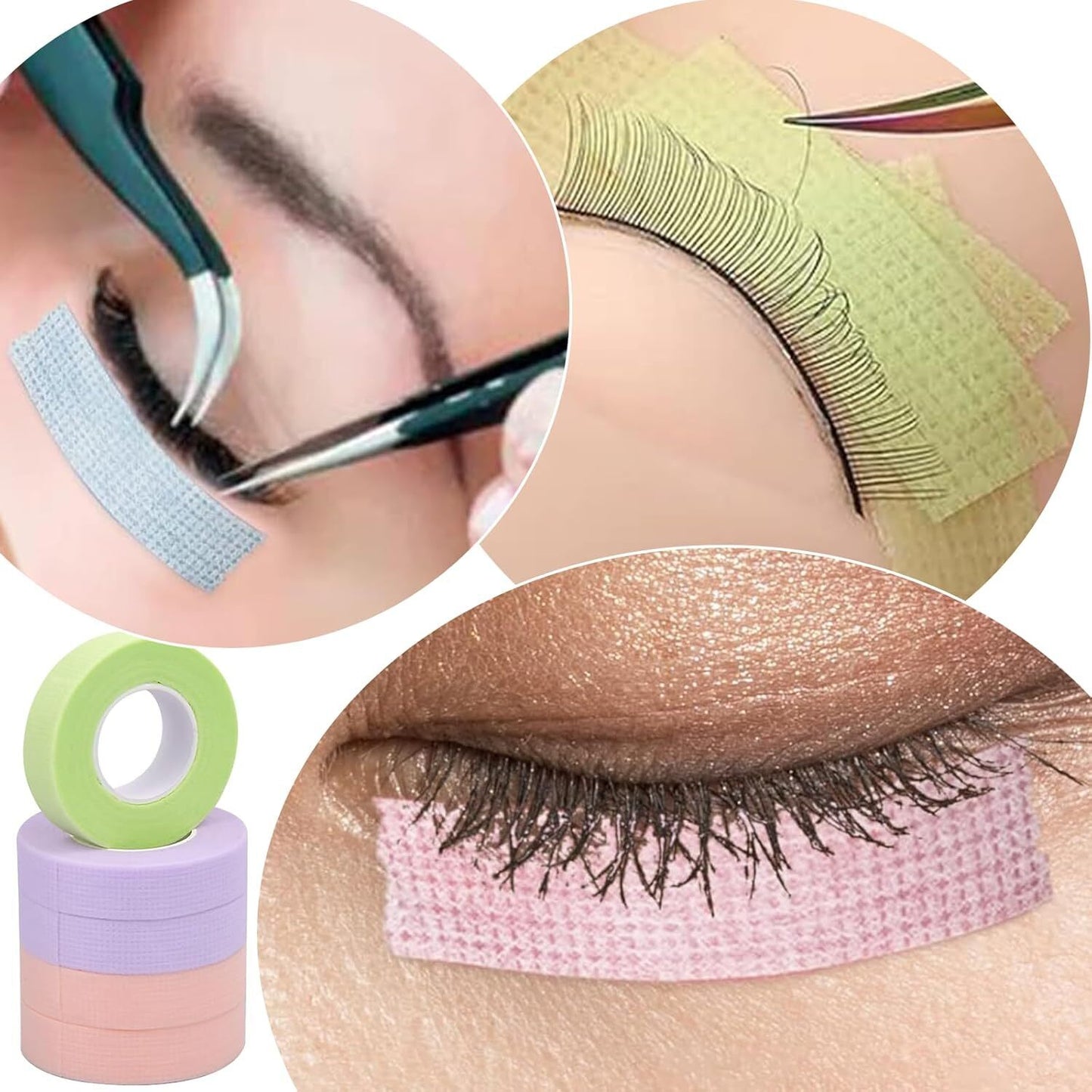 6 Rolls Lash Tape Set,Micropore Eyeliner Makeup Tape,Fabric Eye Make Up Tape