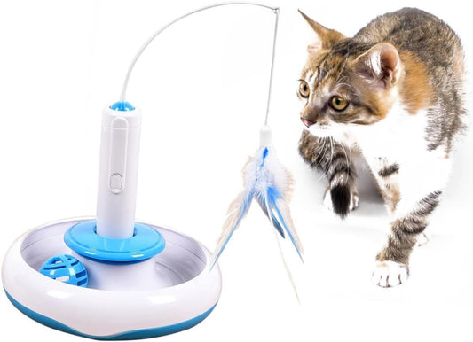 Cat Toys Automatic Wand Motion ,Pet Cat Wand Toy Electric To Rotate Cat Teaser