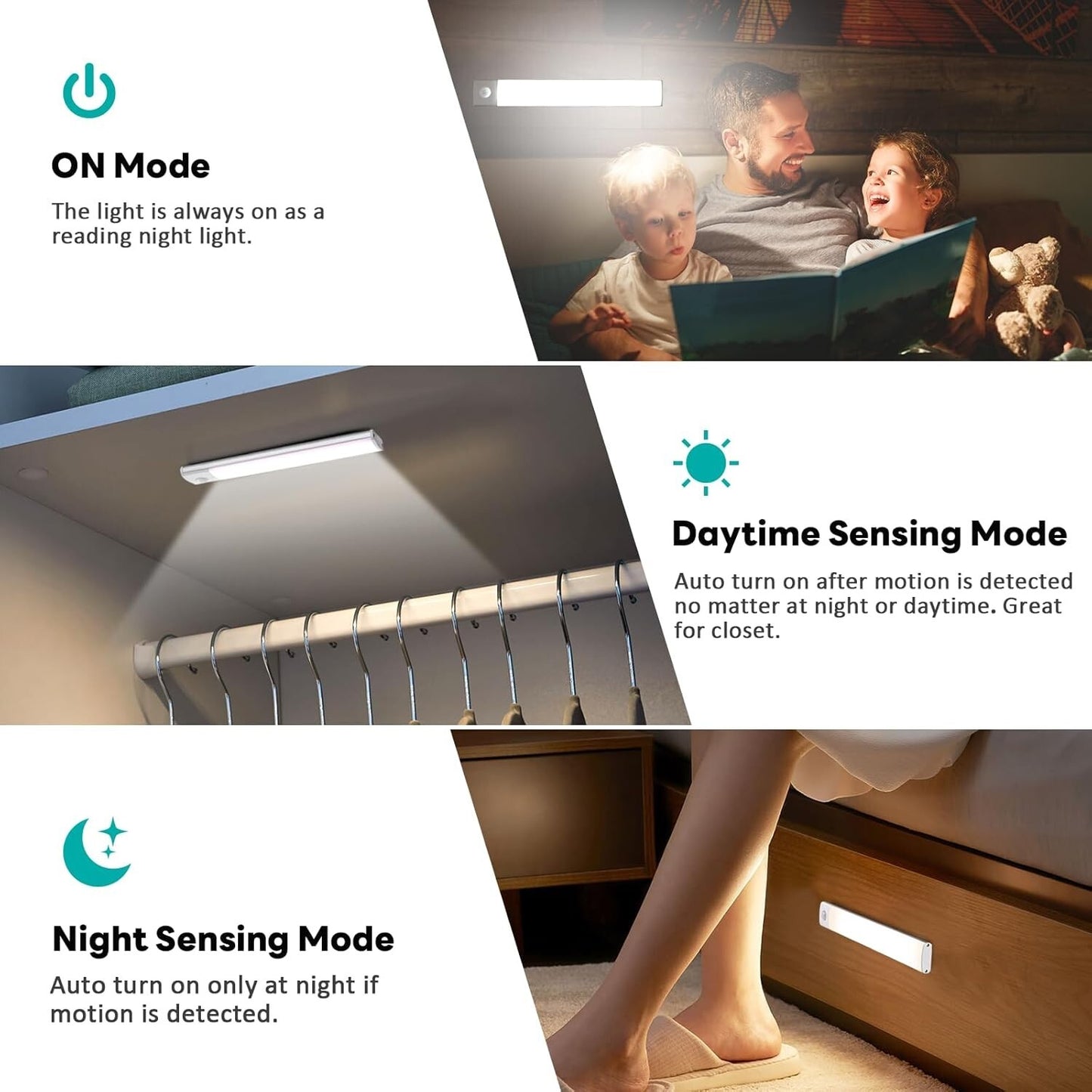 2 Pack Under Cupboard Kitchen Lights,40 LED 20cm Motion Sensor Cabinet Lights