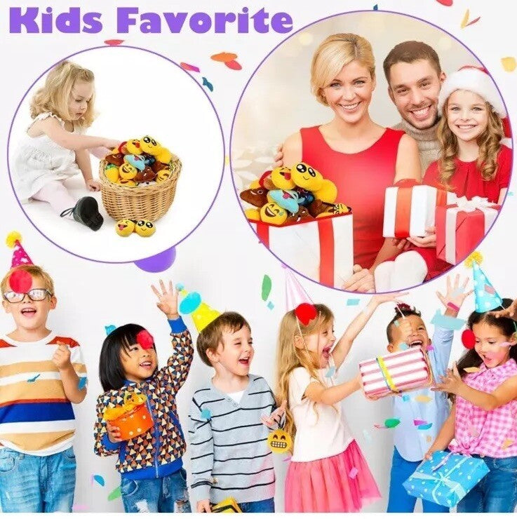49PC Emoticon Keychain Mini Cute Plush Pillows, Party Favors for Kids Gifts