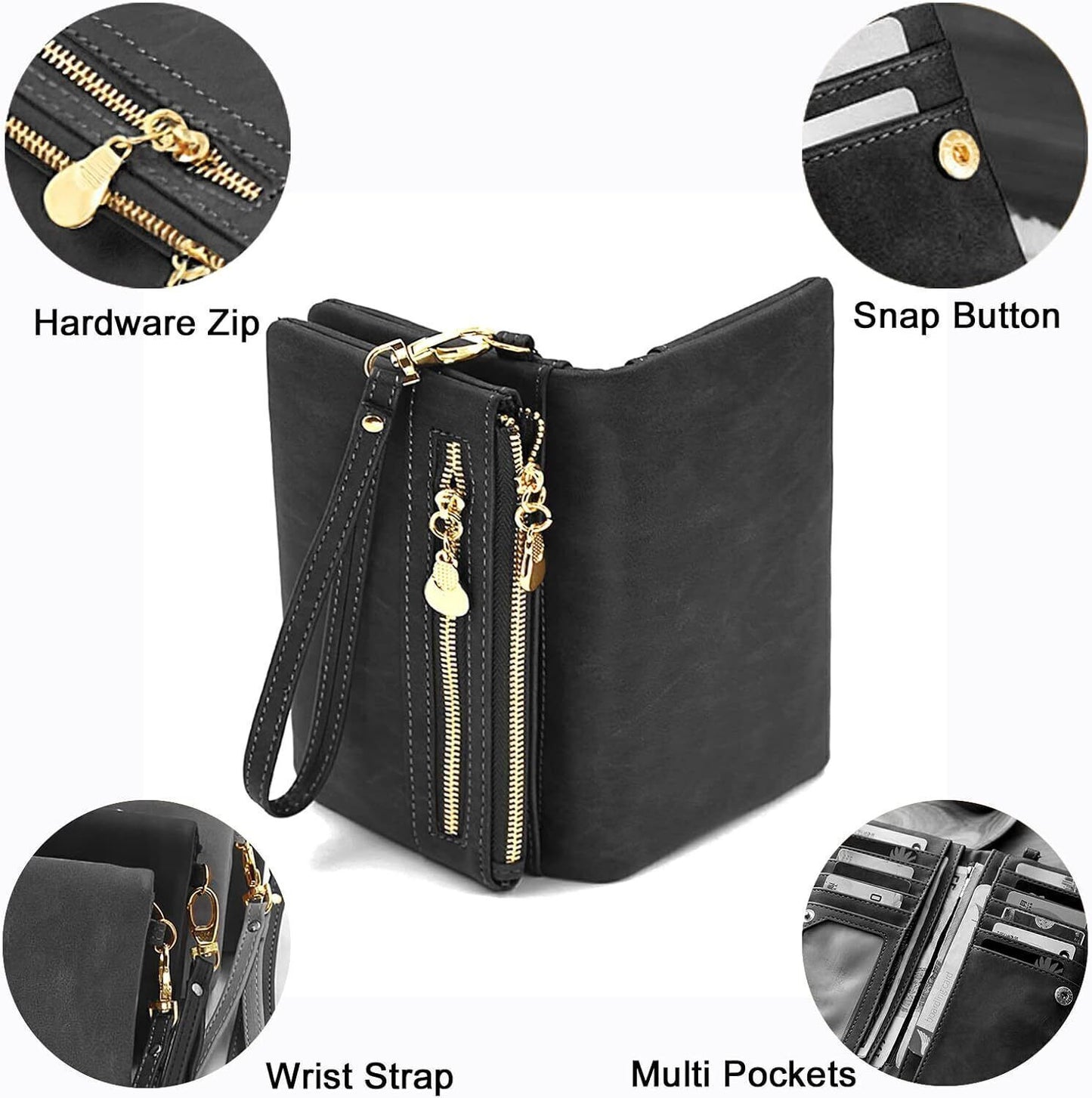 Long Women Purse Multiple Card Slots Wallets Small Clutch Bags Soft Leather