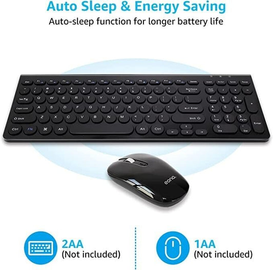 2.4GHz Wireless Keyboard And Mouse Set UK USB Dongle For PC Laptop Full-Size NEW