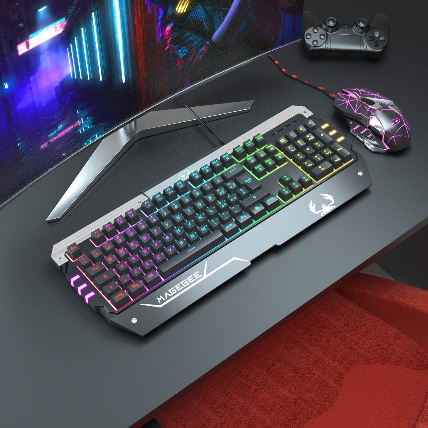 Gaming Keyboard +Mouse IT Layout RGB Keyboard with Backlight for PC Mac Laptop