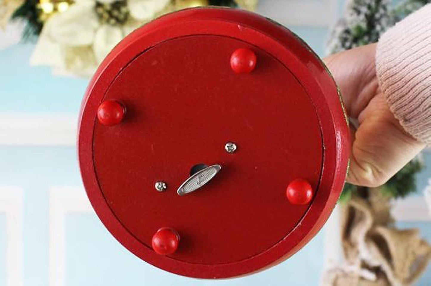 1 Wooden Nutcracker Music Box 30cm Clockwork Christmas Figurines Xmas Home Decor