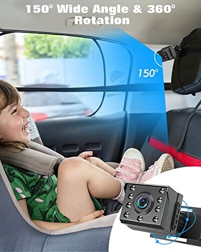 Baby Car Camera,1080P Baby Car Mirror 4.3'' Display For Rear Seat, Night Vision