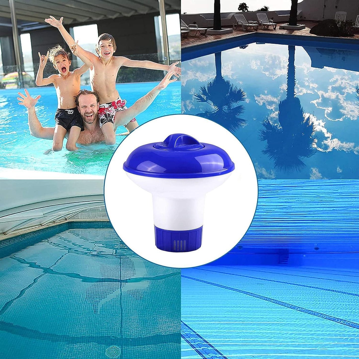 2X Floating Chlorine Tablet Dispenser Chemical Holder Pool Spa Hot Tub Float 5''