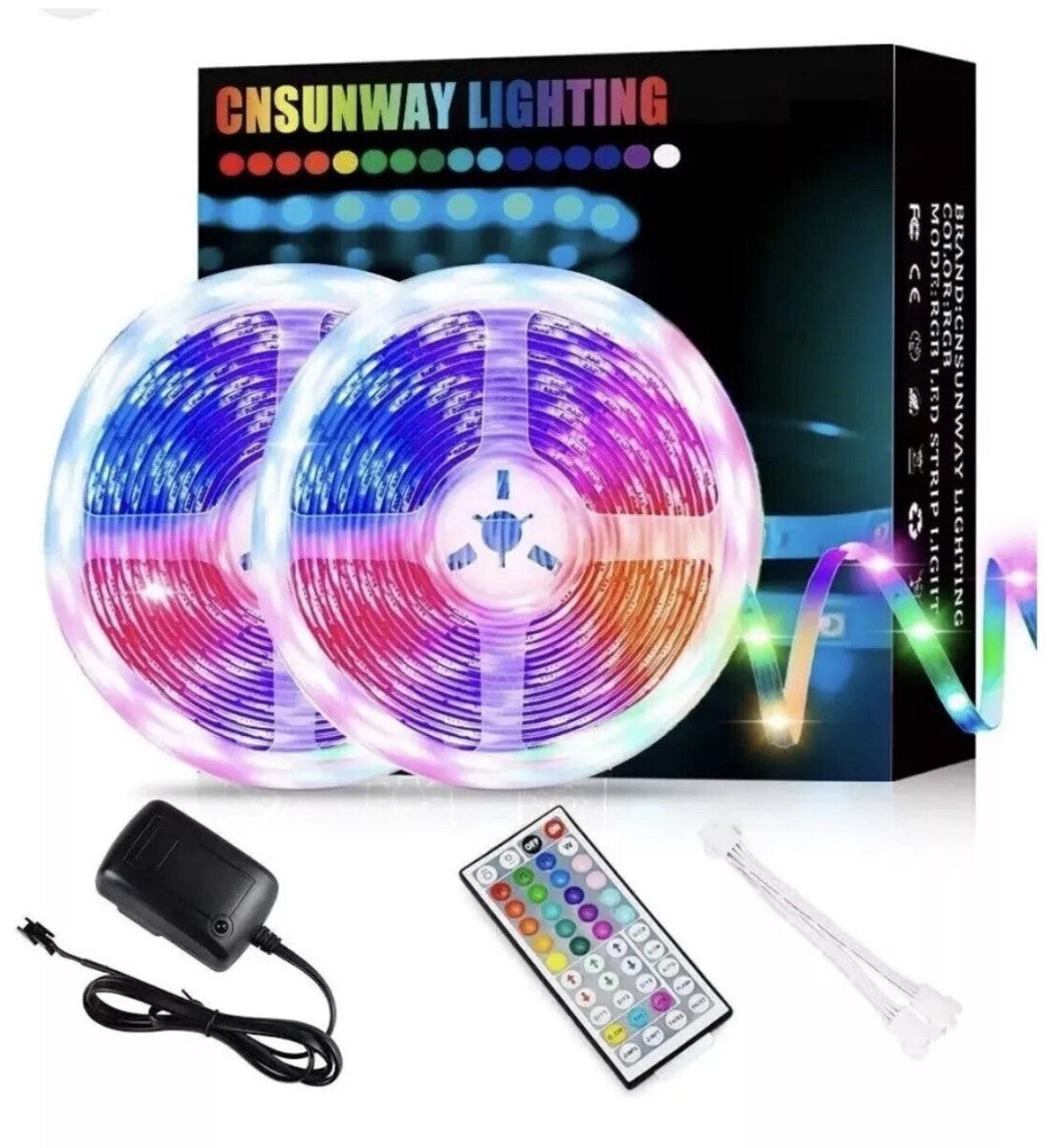 32FT Lighting LED Strip Lights with Remote,RGB Colour Changing Light,APP Control