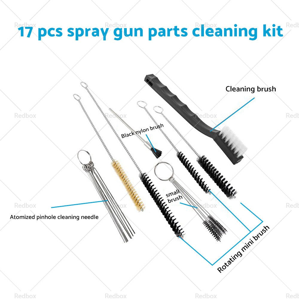 17PCS Spray Gun Cleaning Brush Kit Suitable For All Types of Spray Gun Systems