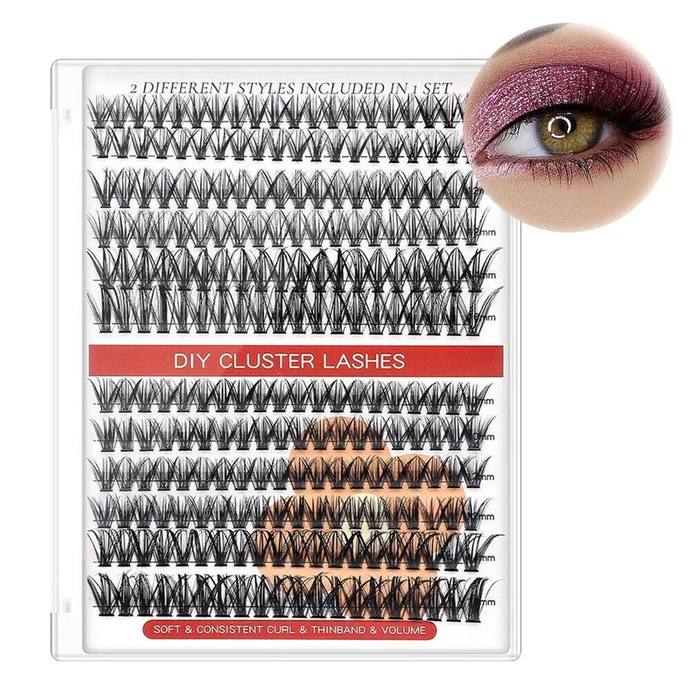 40D-50D 9-16mm 320Pc DIY Cluster Lashes Individual Eyelashes Extension False Kit