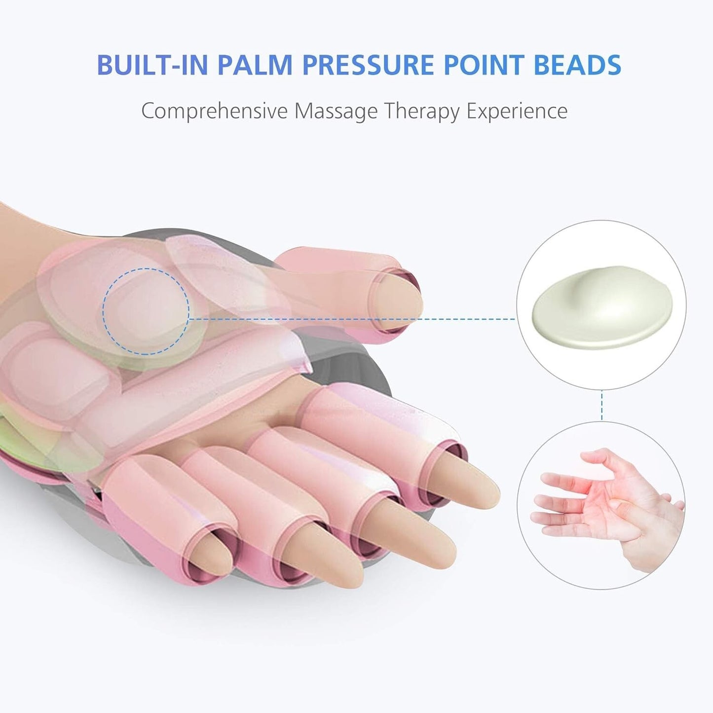Comfier Wireless Hand Massager with Heat -3 Levels Compression & Heating,Recharg