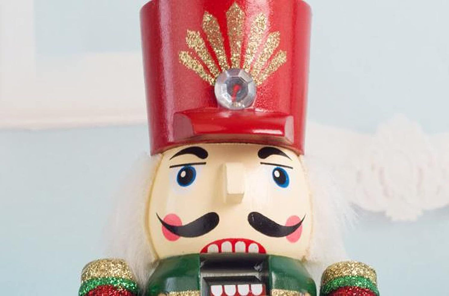 1 Wooden Nutcracker Music Box 30cm Clockwork Christmas Figurines Xmas Home Decor