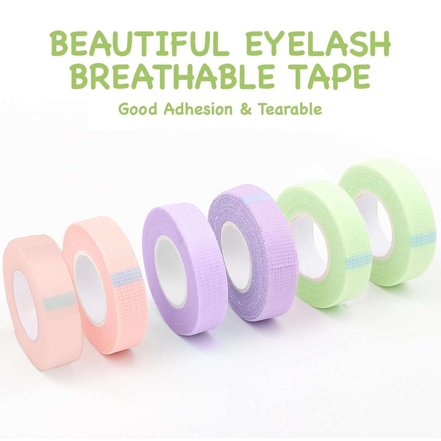 6 Rolls Lash Tape Set,Micropore Eyeliner Makeup Tape,Fabric Eye Make Up Tape