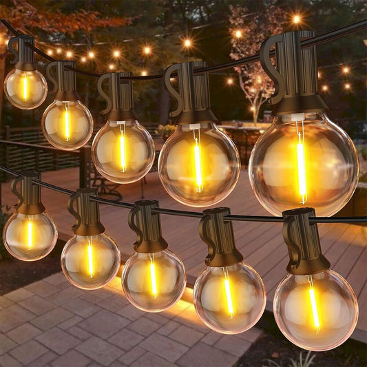 48FT Festoon Outdoor String LED Light Mains Powered 1W Bulbs（50Pcs）Garden Light