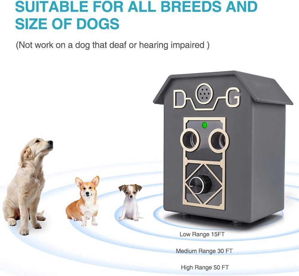 Anti Barking Device, with 2 Ultrasonic Sound Speaker, Detects up to 50 Feet