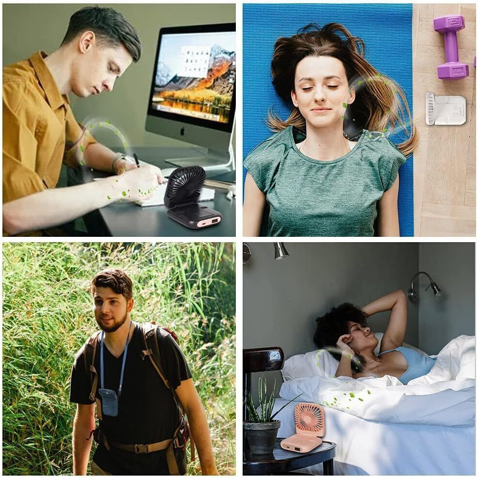 Mini Hand-held Fan， Portable Folding Desk Fan ，Cooler Cooling USB Rechargeable