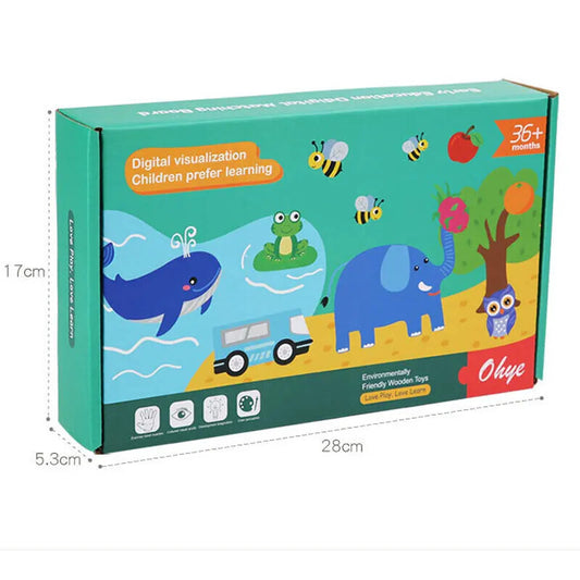 Montessori Wooden Math Toy Cognition Stick Game Color Digital Learning Board