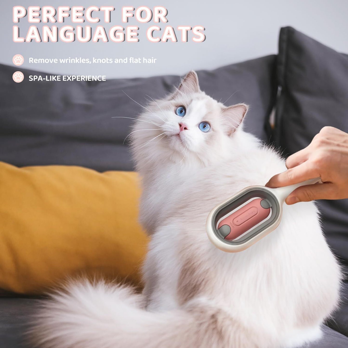 2Pack Cat Brush, Pet Cleaning Brush, Massage Care Hair Removal Comb w/Water Tank