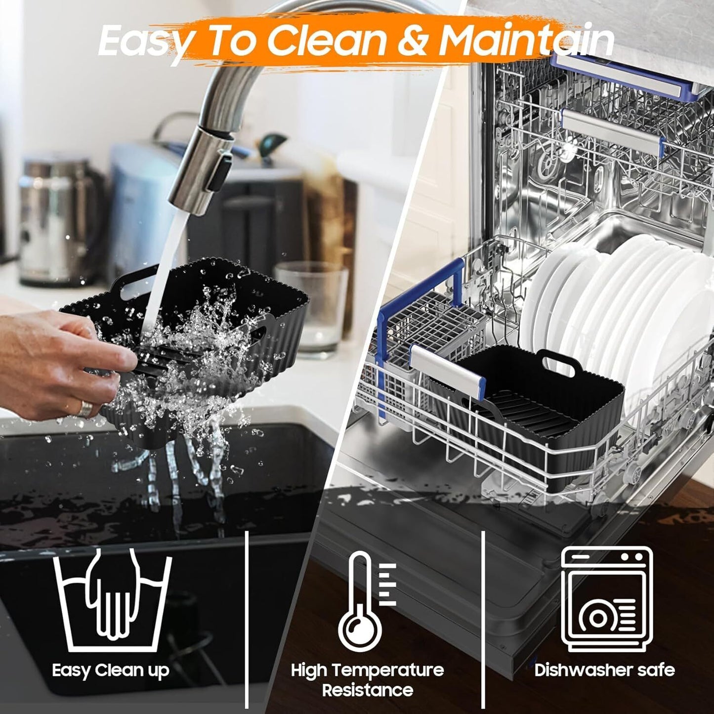 9 PCS Air Fryer Liners & Air Fryer Rack etc for Ninja Dual AF400UK & AF300UK