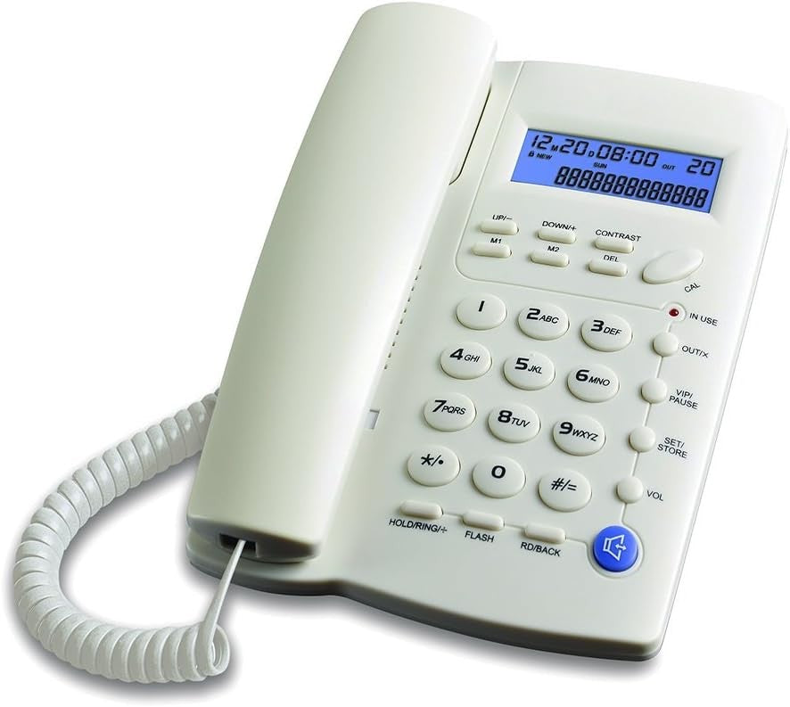 Corded Telephone with Speaker, Display, Basic Calculater and Caller ID