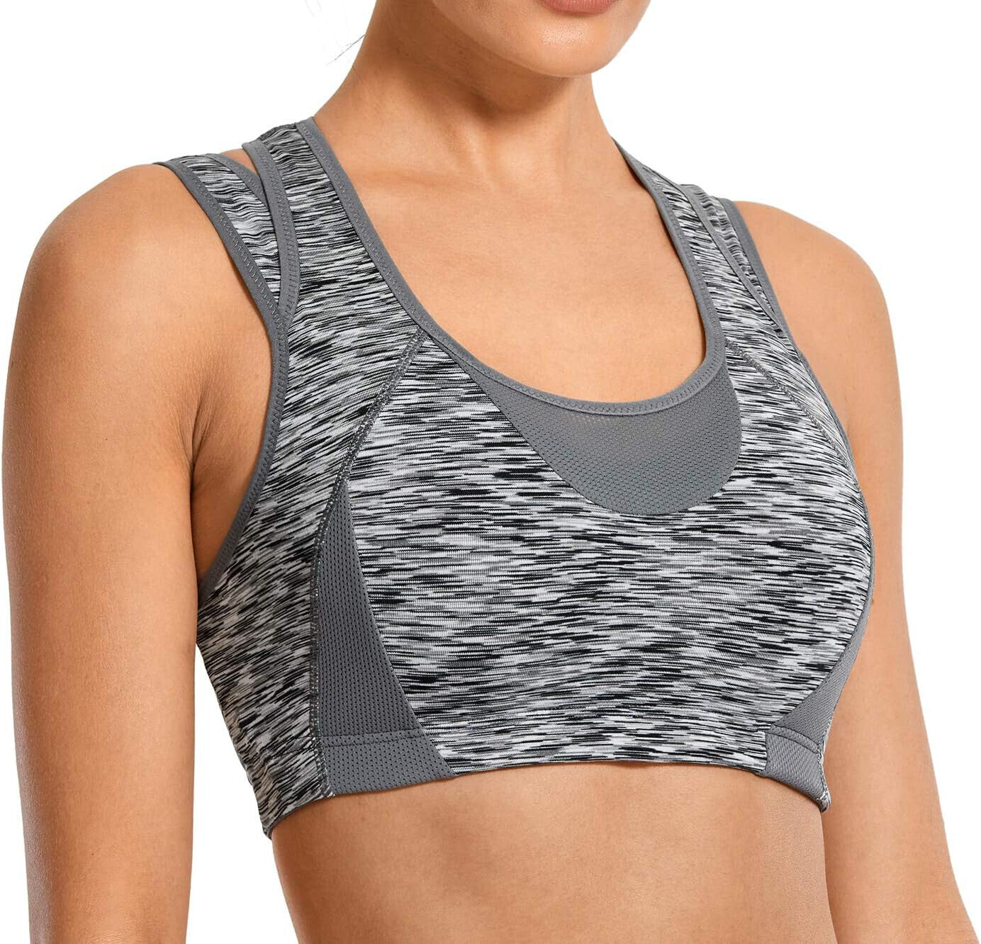 Sports Bras for Women High Support Mesh Full Coverage Racerback Running Bras
