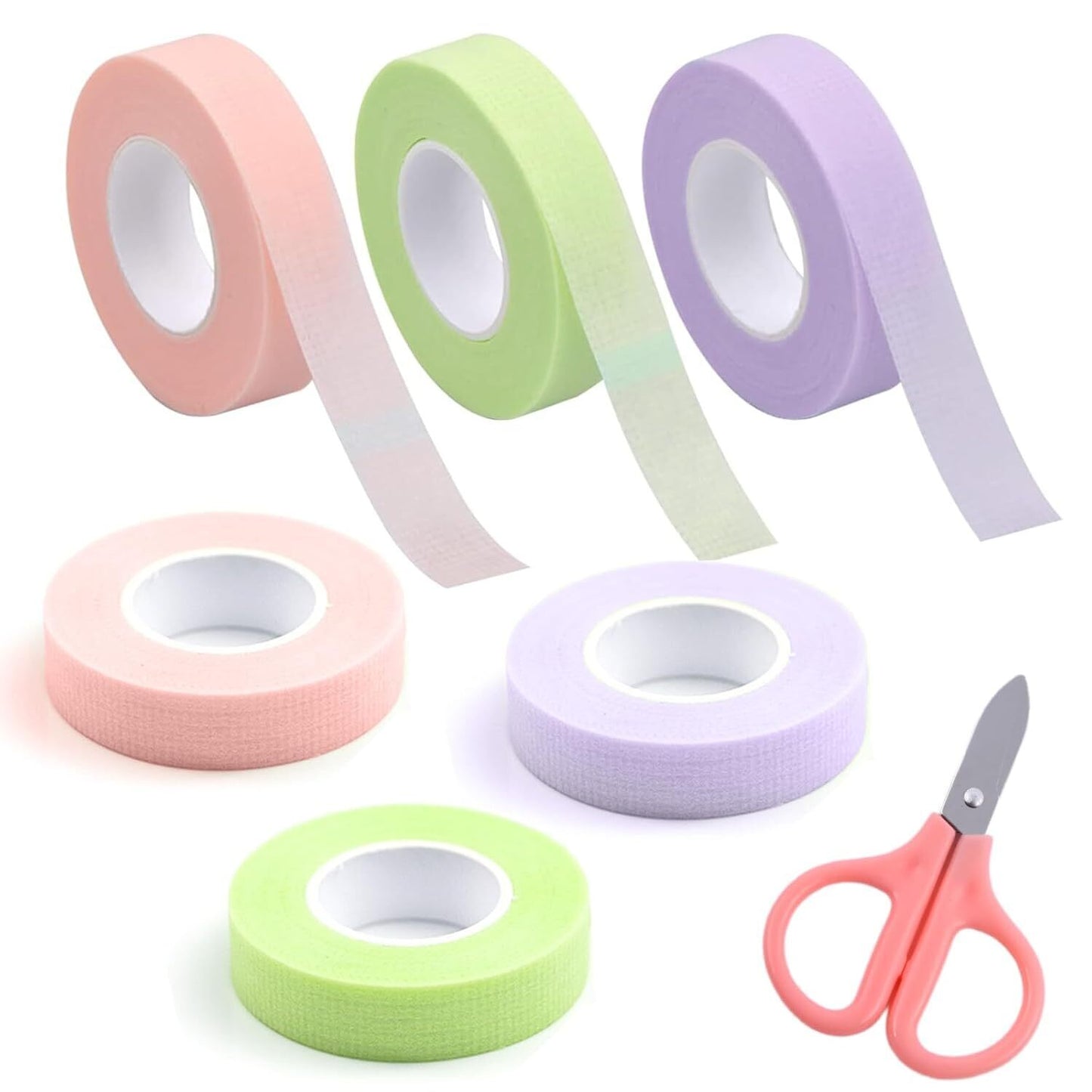 6 Rolls Lash Tape Set，Micropore Eyeliner Makeup Tape，Fabric Eye Make Up Tape