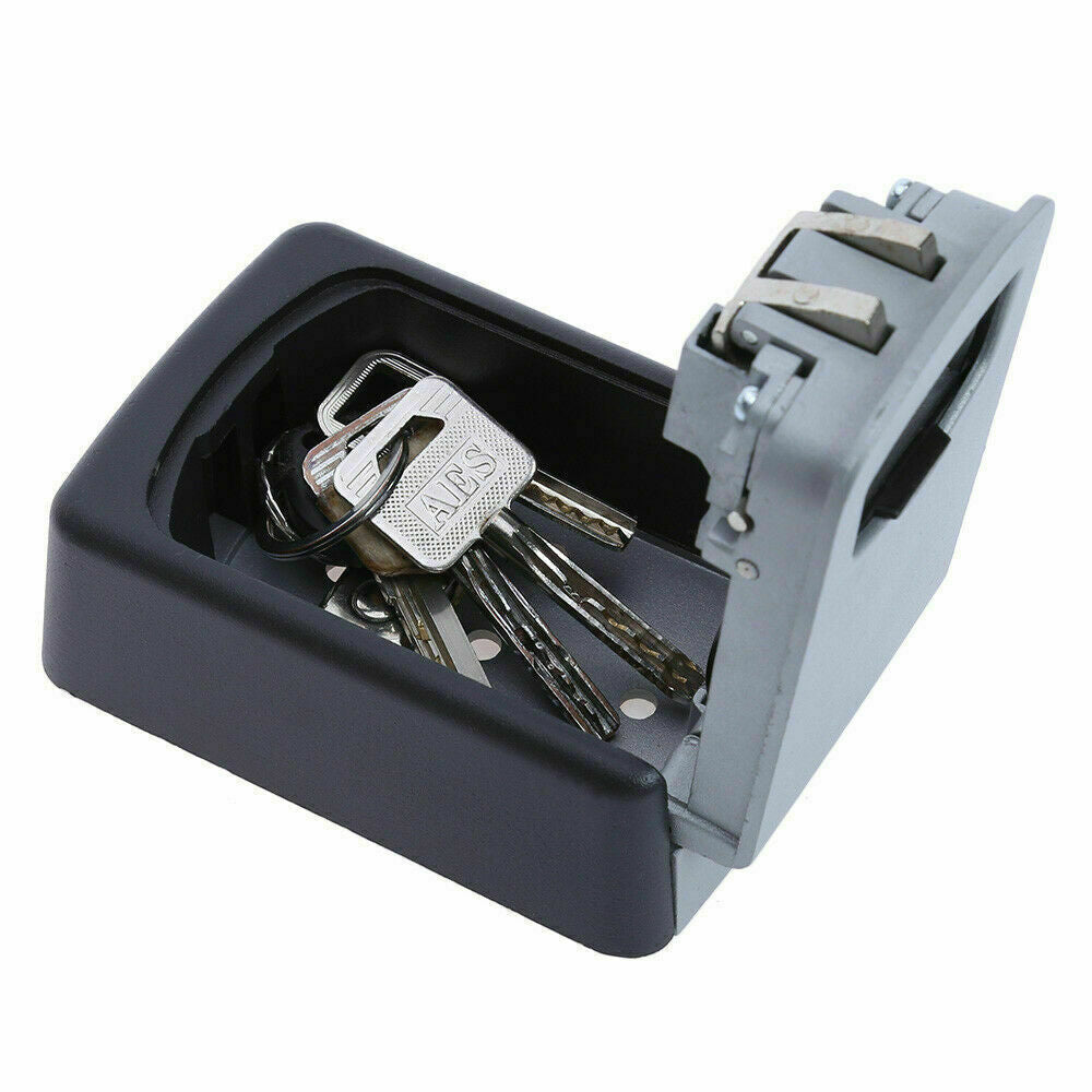 Wall Mounted Safe Key Full Metal Box， With Lock & Waterproof Cover Home Keys