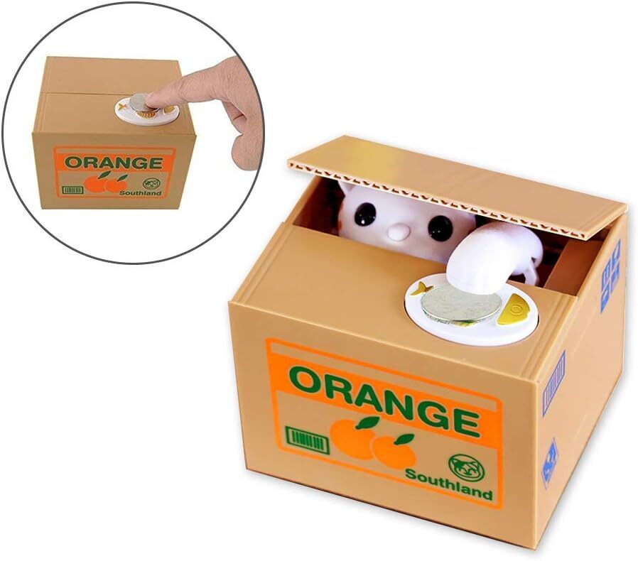 Cartoon Children Piggy Bank, Cat Stealing Money Coins, Creative Bank Gifts