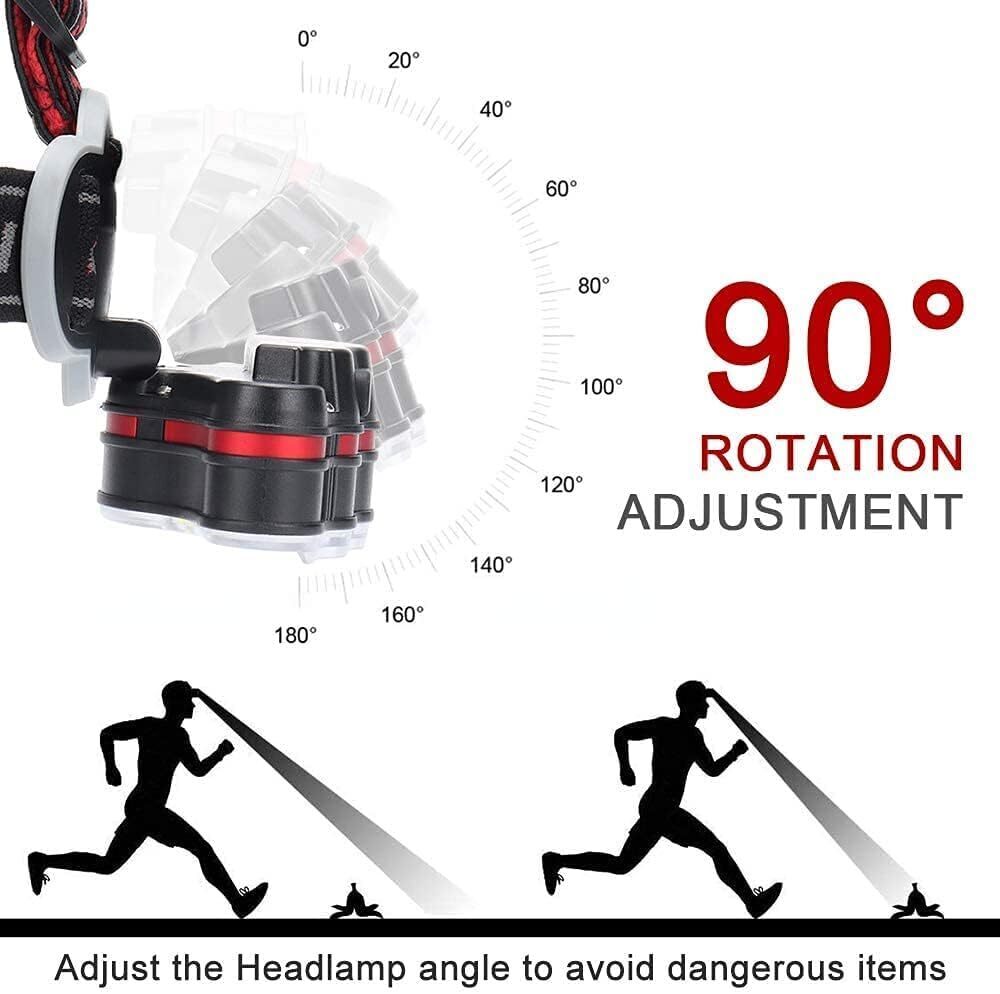 LED Head Torch IPX5 Headlight 18000 Lumens 8 Modes Headlamp for Camping,Fishing