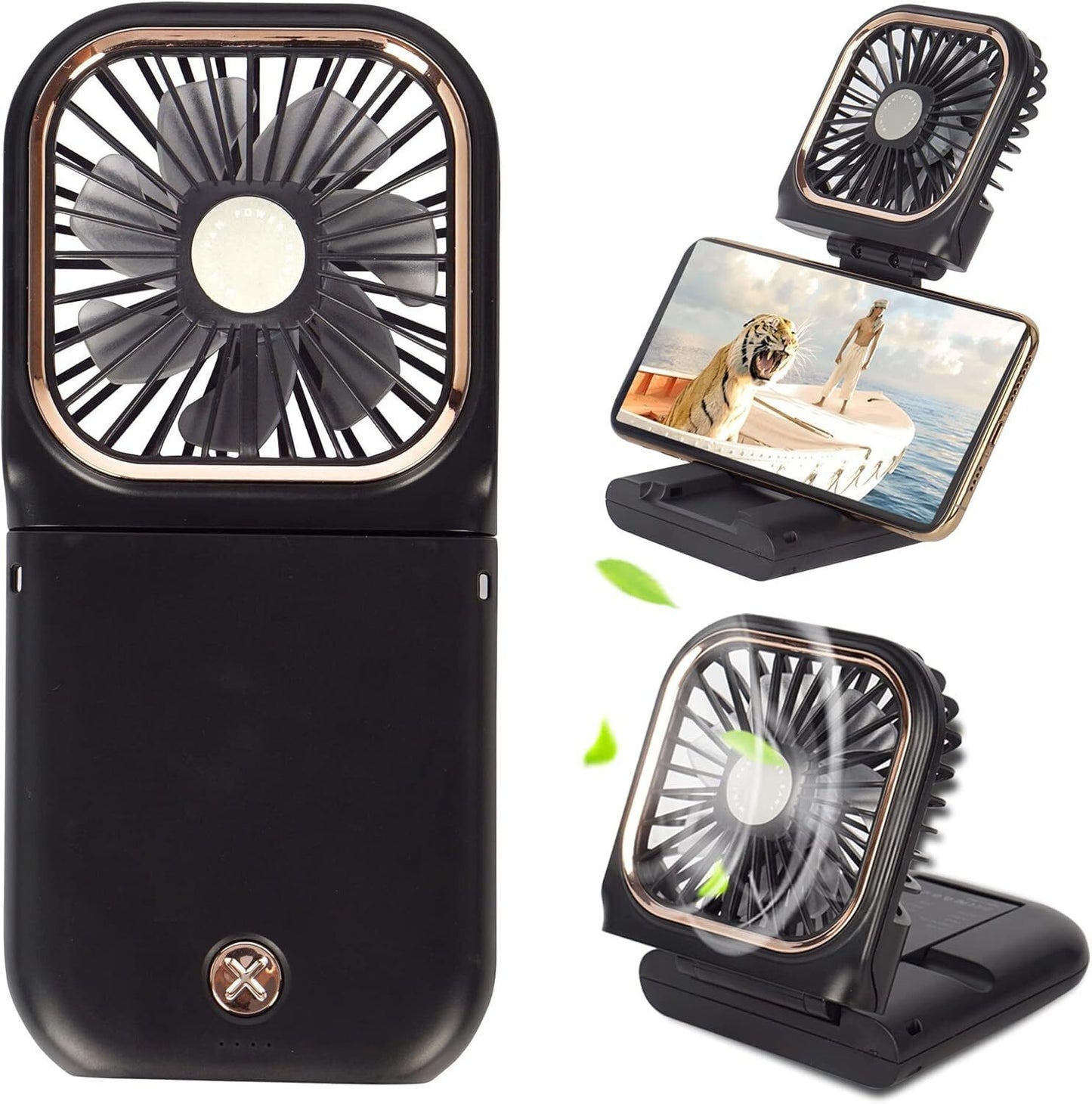 Mini Hand-held Fan， Portable Folding Desk Fan ，Cooler Cooling USB Rechargeable