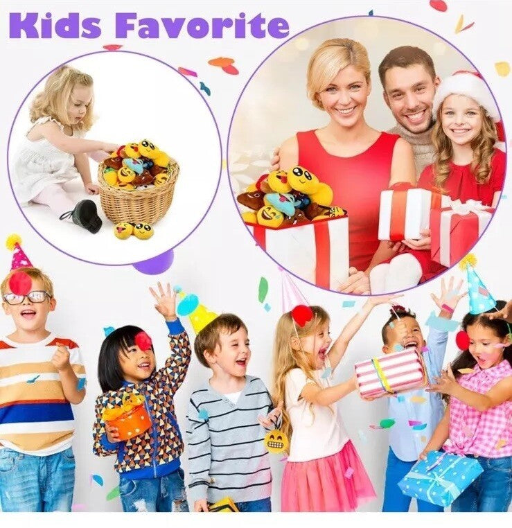 49PC Emoticon Keychain Mini Cute Plush Pillows, Party Favors for Kids Gifts