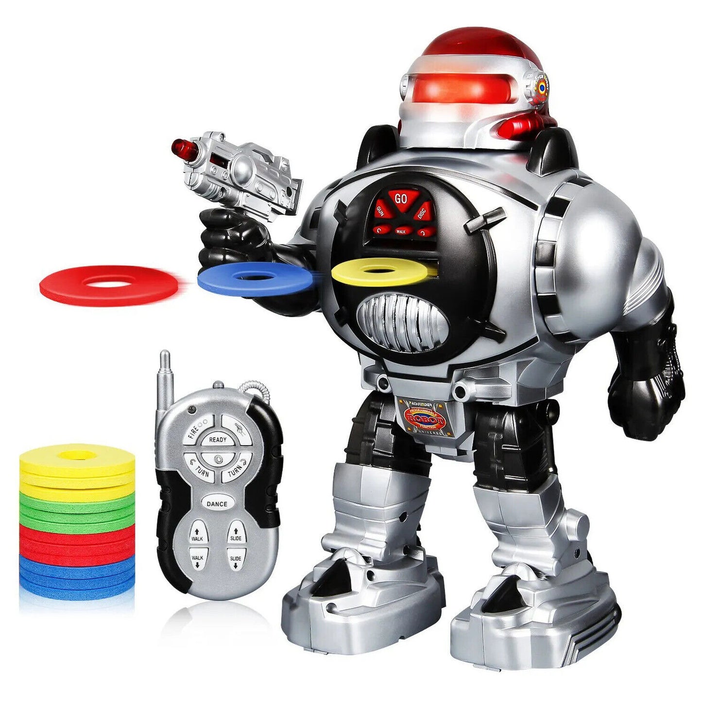Toy Robot Shoots Missiles Walks Talks & Dances Lights Remote Control For Kids