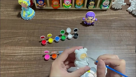 10pcs 5.5*4.2cm Mini Plaster Dolls Unfinished Painted DIY For Kids Xmas Gifts UK