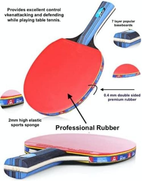 New Speed and Spin PPong Table Tennis Set / rackets with 4 Bats,8 Balls & Bag