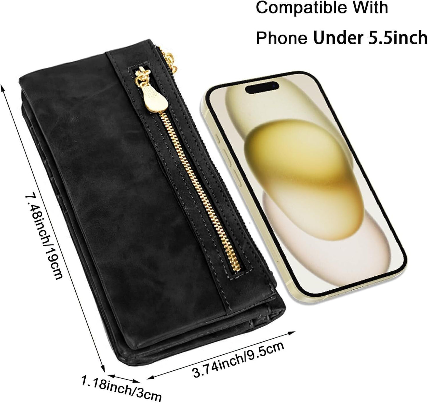 Long Women Purse Multiple Card Slots Wallets Small Clutch Bags Soft Leather