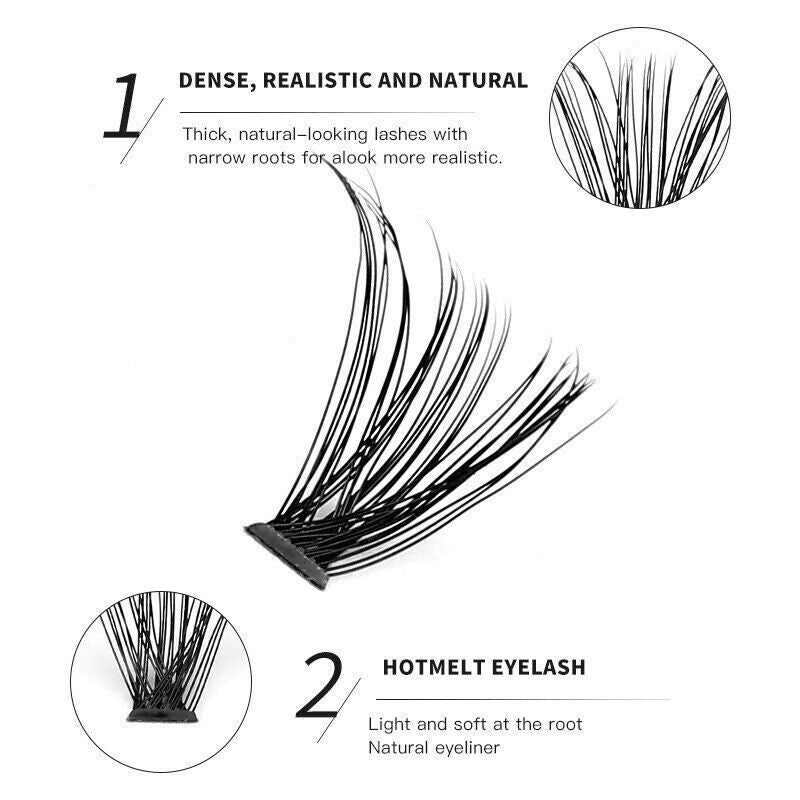 40D-50D 9-16mm 320Pc DIY Cluster Lashes Individual Eyelashes Extension False Kit