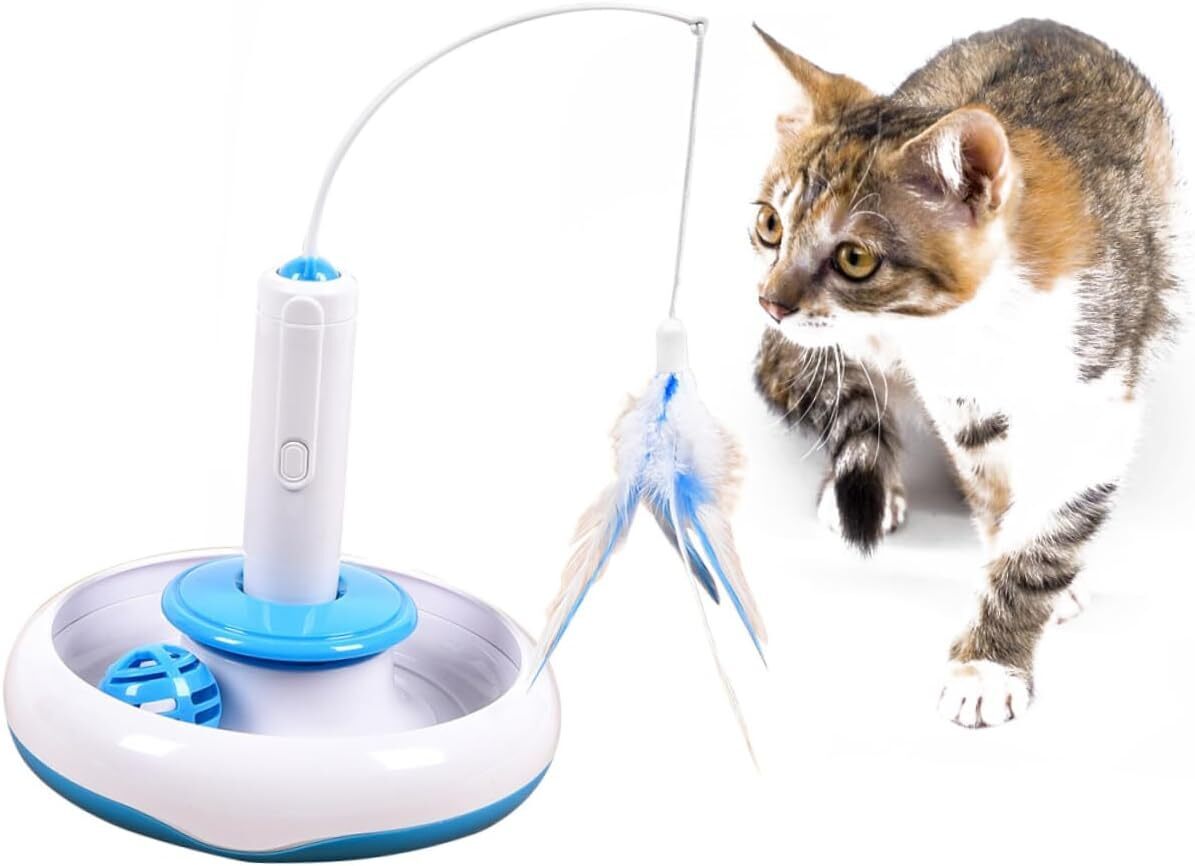 Cat Toys Automatic Wand Motion ,Pet Cat Wand Toy Electric To Rotate Cat Teaser