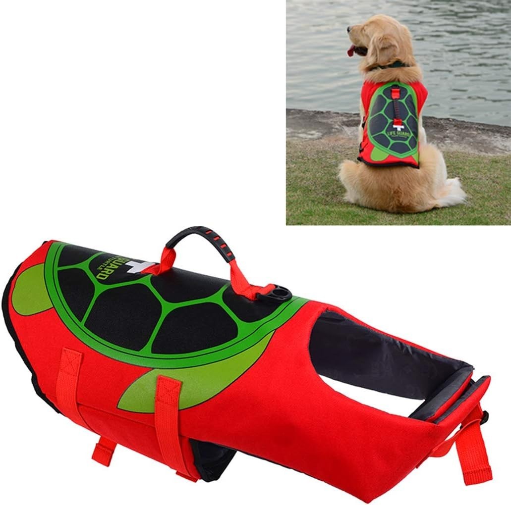 Cartoon Dog Life Jacket, Adjustable High Visibility Easy Grab Float Coat,S to XL