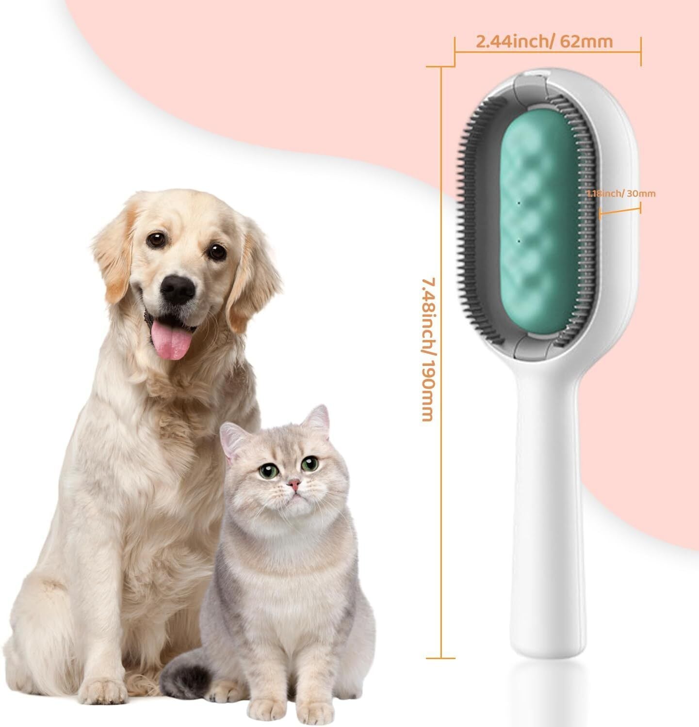 2Pack Cat Brush, Pet Cleaning Brush, Massage Care Hair Removal Comb w/Water Tank